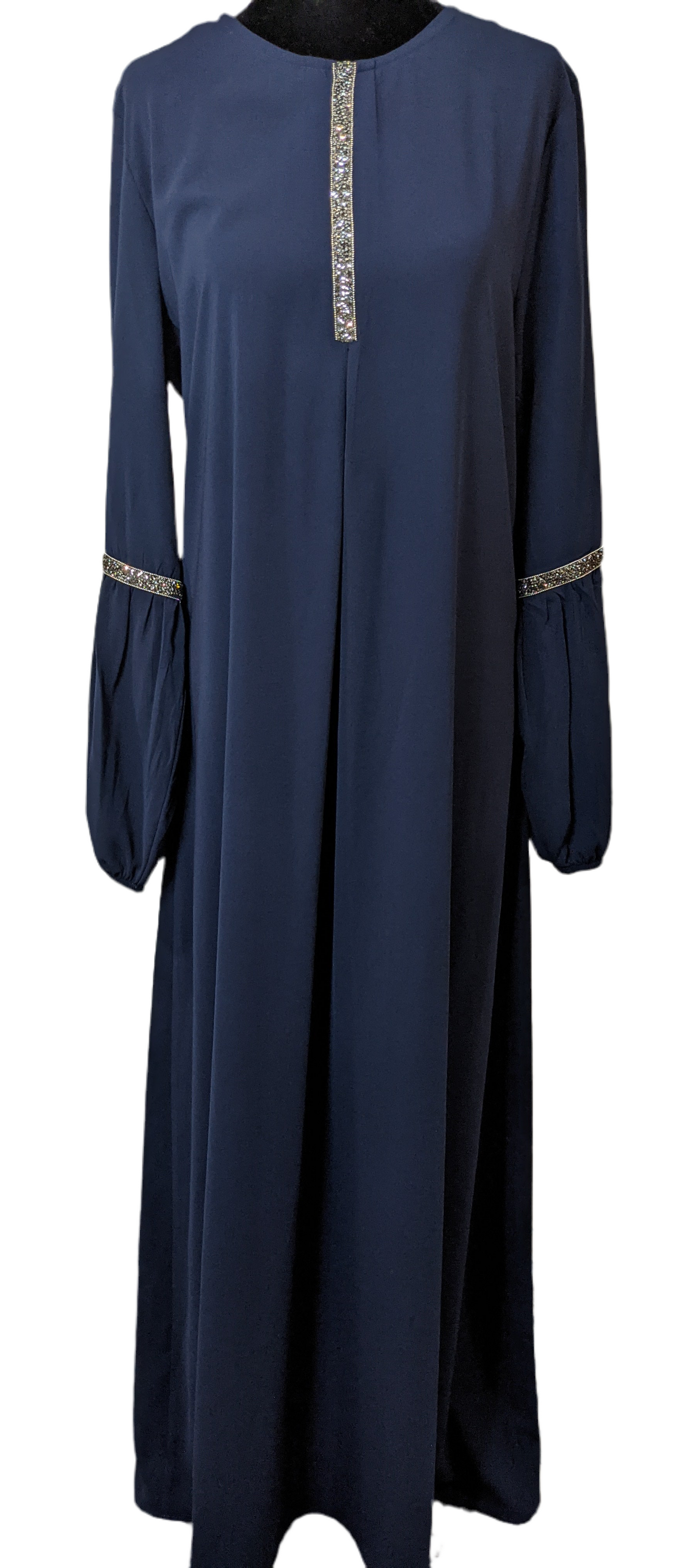 Blue Abaya With Balloon Sleeves