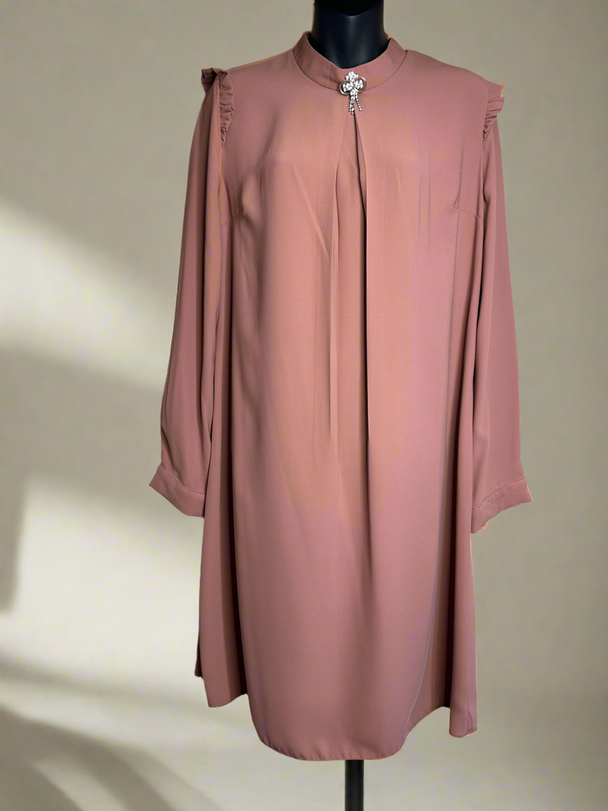 Tunic with brooch - Pink